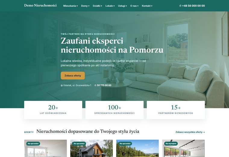 Strona biura w szablonie Doradca